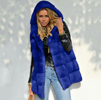 Bragina | Women's Hooded Fleece Vest – Fleece Jacket in Royal Blue