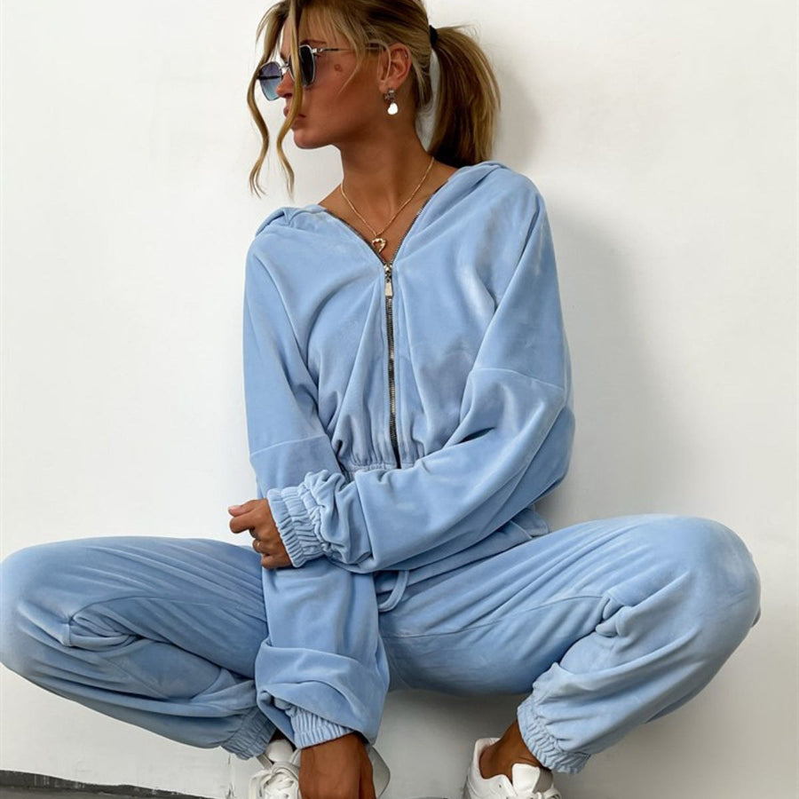 Branwen | Women's Elastic Waist Hooded Two-Piece Set