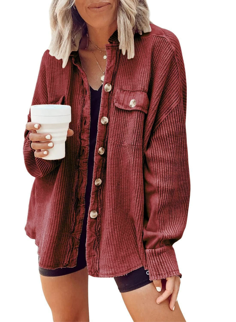 Branwen | Women's Casual Shirt in Wine Red