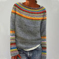 Branwen | Women's Wide Neckline and Patterned Sweater