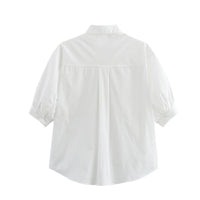 Brenna | Women's Pockets Casual Blouse Top in White