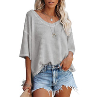 Brielle | Women's Textured Oversized Casual Top in Light Gray