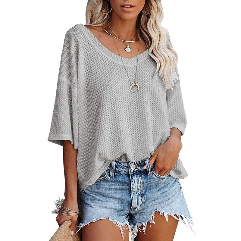 Brielle | Women's Textured Oversized Casual Top in Light Gray