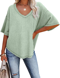 Brielle | Women's Textured Oversized Casual Top in Mint
