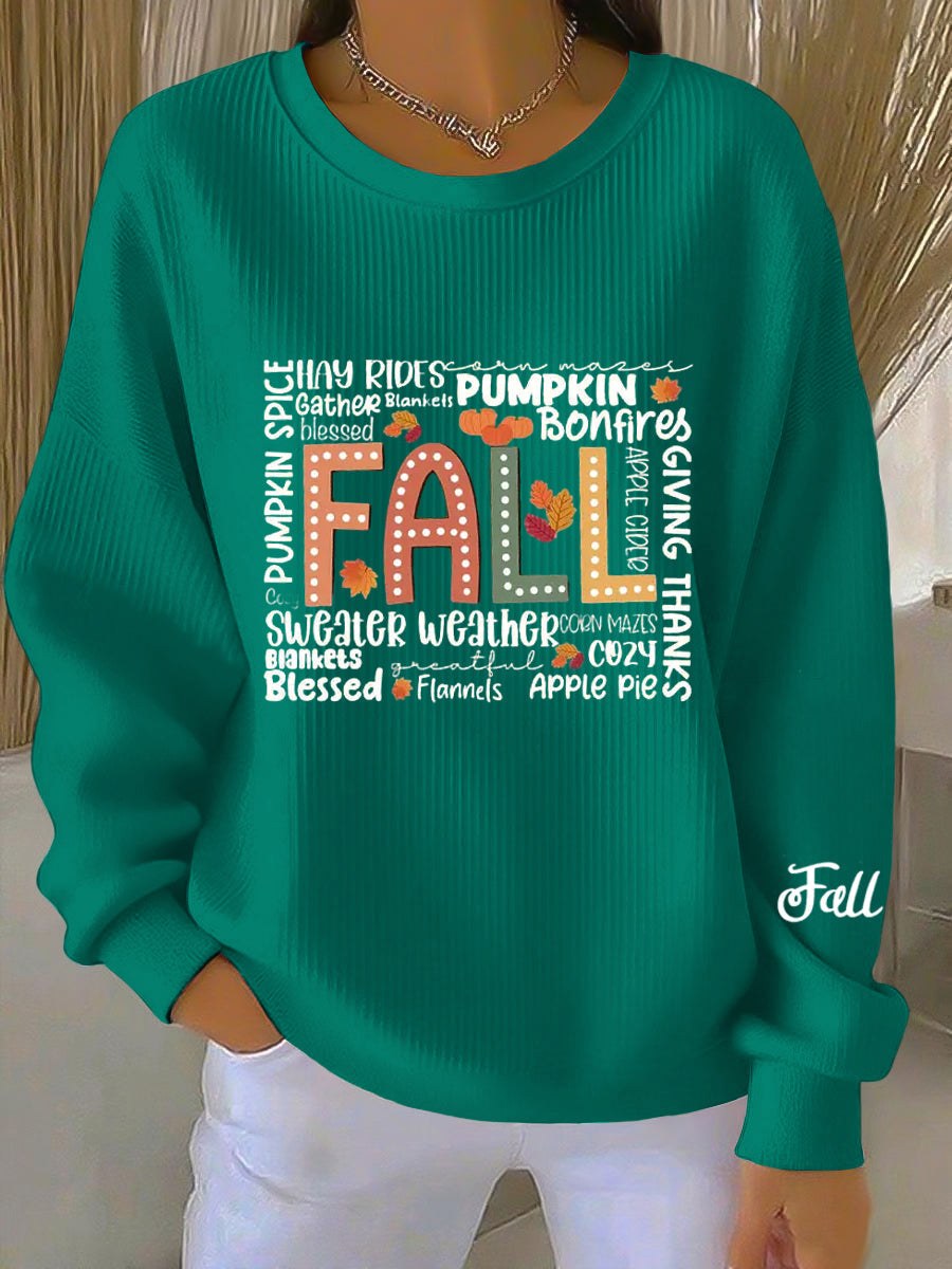 Brielle | Women's Round Neckline and Pull-on Style Sweatshirt in Blue Green