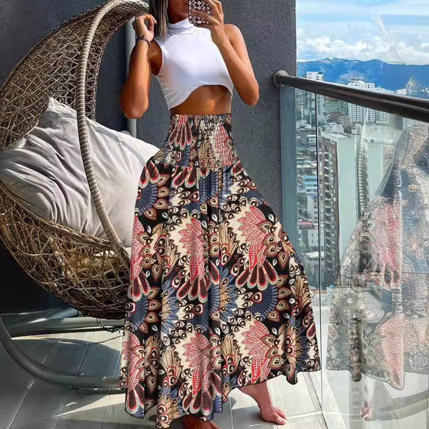 Brigitta | Women's Elastic Waist Skirt – Maxi Skirt