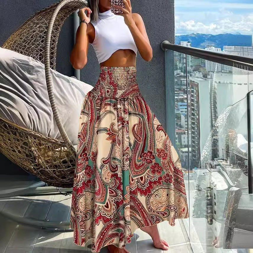 Brigitta | Women's Elastic Waist Skirt – Maxi Skirt
