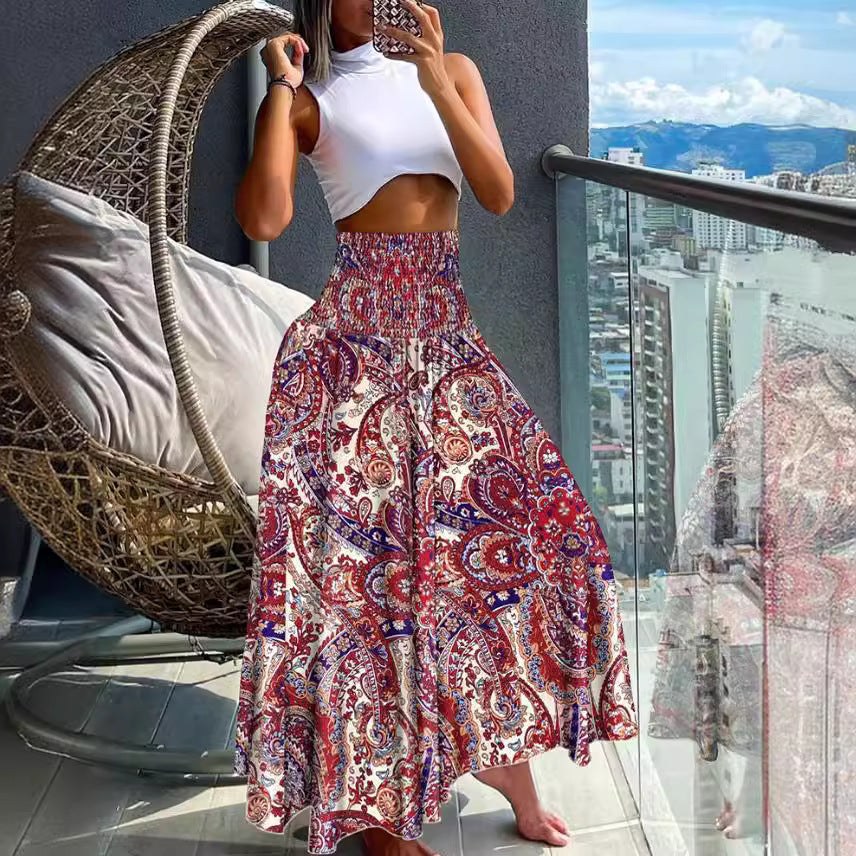 Brigitta | Women's Elastic Waist Skirt – Maxi Skirt