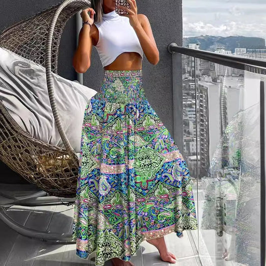 Brigitta | Women's Elastic Waist Skirt – Maxi Skirt