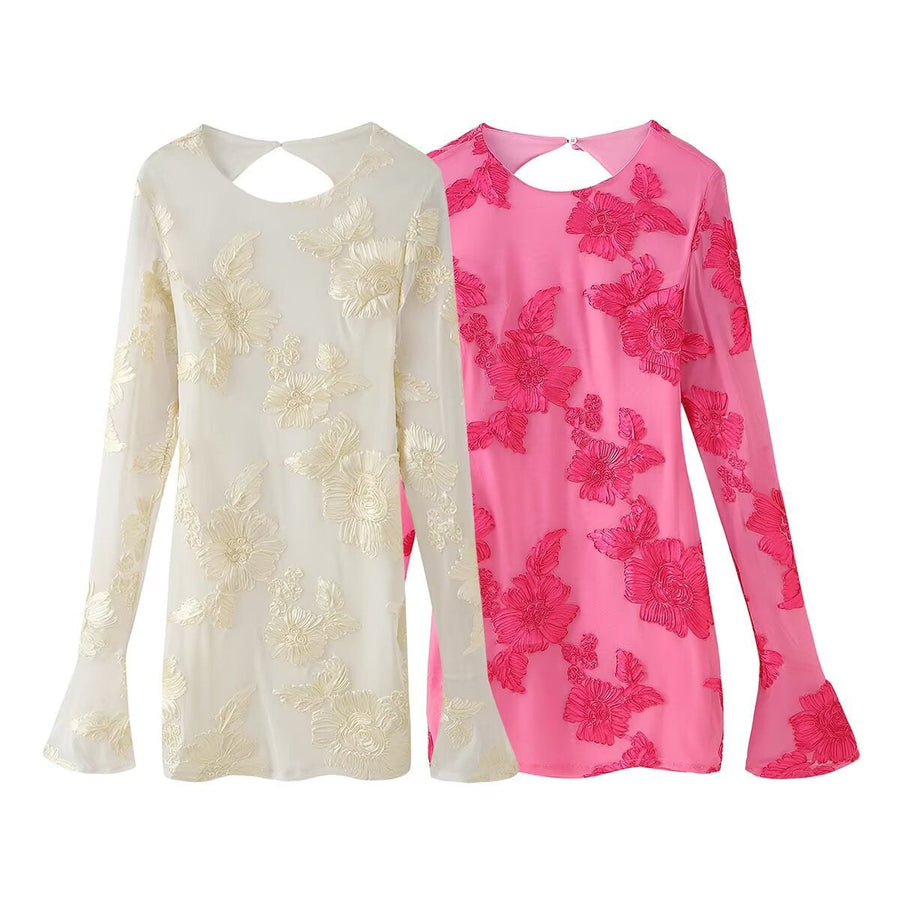 Brigitte | Women's Lace Floral Elegant Blouse