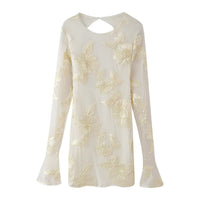 Brigitte | Women's Lace Floral Elegant Blouse in Ivory