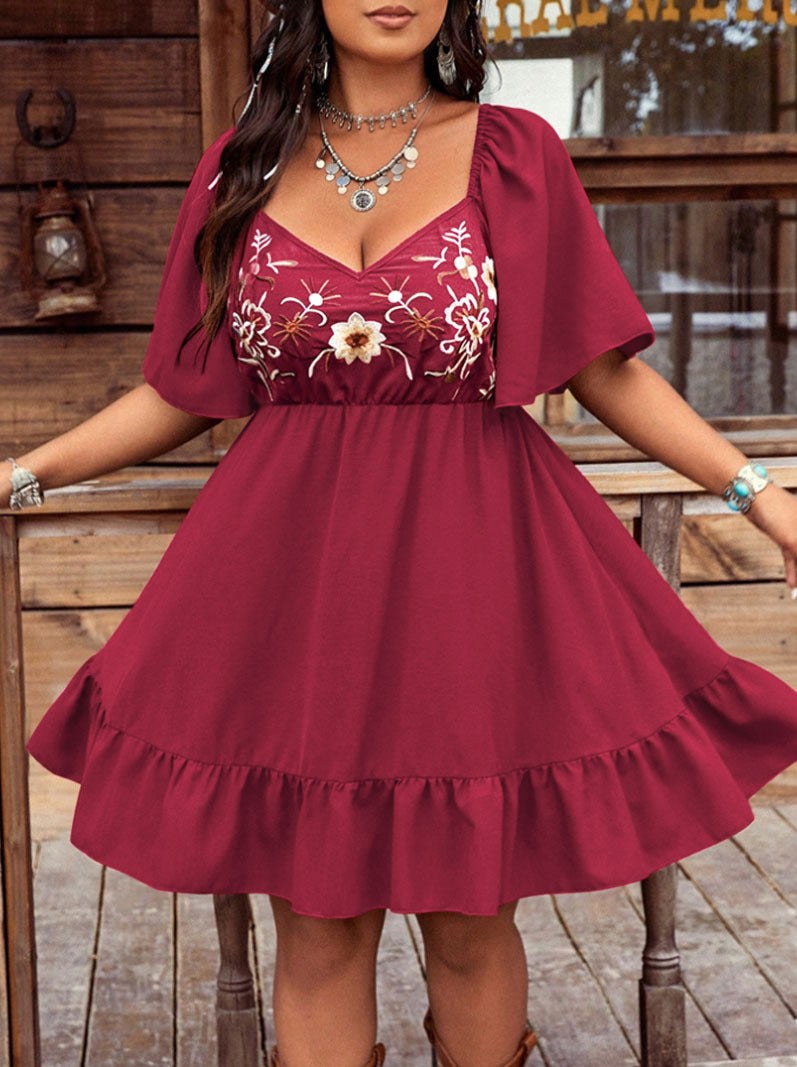 Brigitte | Women's Summer Dress in Red