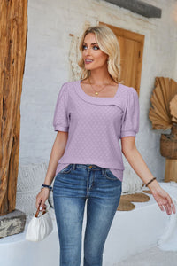 Bronwen | Women's Puff Sleeve Elegant Blouse in Purple