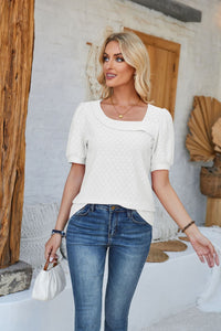 Bronwen | Women's Puff Sleeve Elegant Blouse in White
