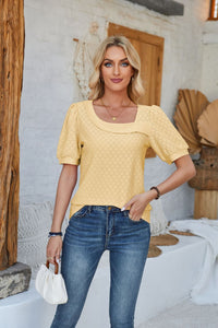 Bronwen | Women's Puff Sleeve Elegant Blouse in Yellow