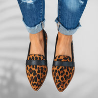 Brooke | Women's Pointed Toe Slip-On Loafers in Brown