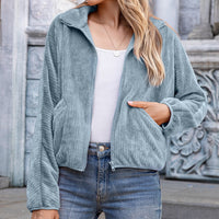 Brunella | Women's Pockets Fleece Jacket in Orange
