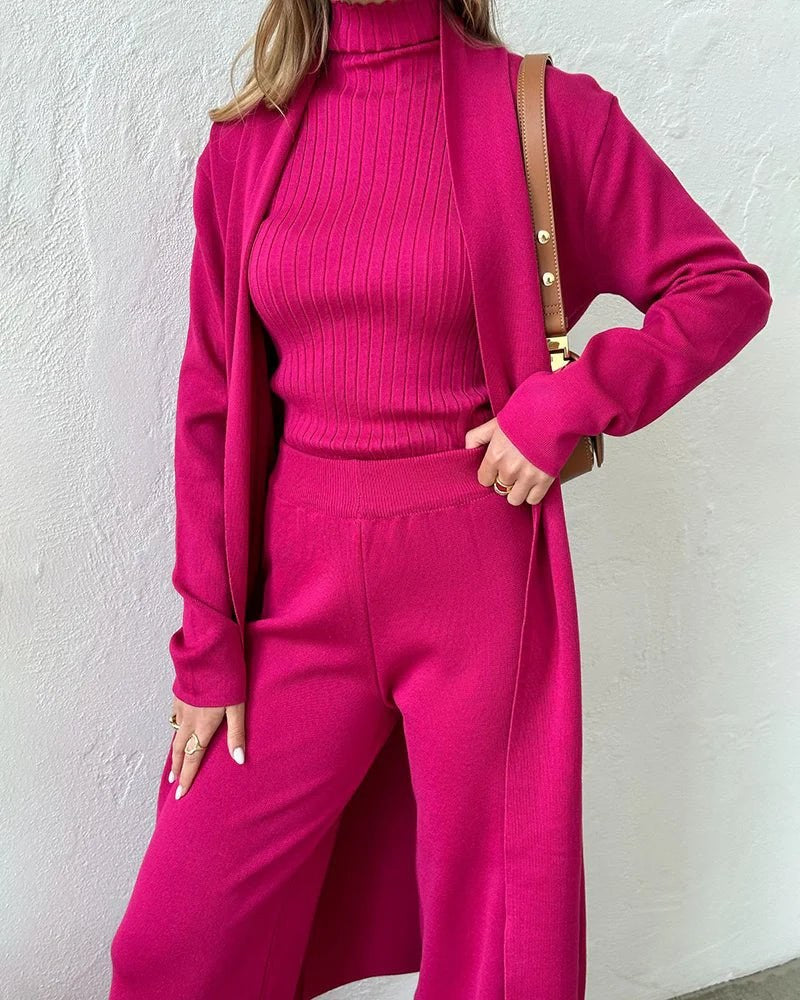 Cadence | Women's Matching Outfit With Layered Elements Three-Piece Set