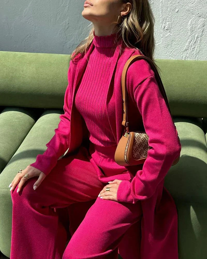 Cadence | Women's Matching Outfit With Layered Elements Three-Piece Set