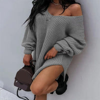 Cadence | Women's Oversized Knit Casual Dress in Light Gray