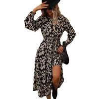 Cadence | Women's Elastic Waist Dress – Casual Dress in Leopard