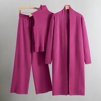 Cadence | Women's Matching Outfit With Layered Elements Three-Piece Set in Pink