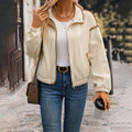 Caelestine | Women's Stand Collar Fleece Modern Jacket