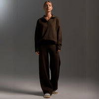 Caelia | Women's Knitted Top and Pants Tracksuit in Brown