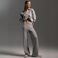 Caelia | Women's Knitted Top and Pants Tracksuit in Gray