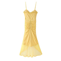 Caelia | Women's Ruffle Elegant Dress in Yellow