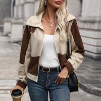 Caitriona | Women's Pockets Fleece Corduroy Fashionable Jacket in Brown