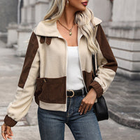 Caitriona | Women's Pockets Fleece Corduroy Fashionable Jacket in Brown
