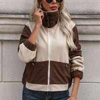 Caitriona | Women's Pockets Fleece Corduroy Fashionable Jacket in Brown