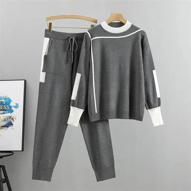 Calanthe | Women's Long Sleeve Top Jogger Pants Tracksuit in Gray