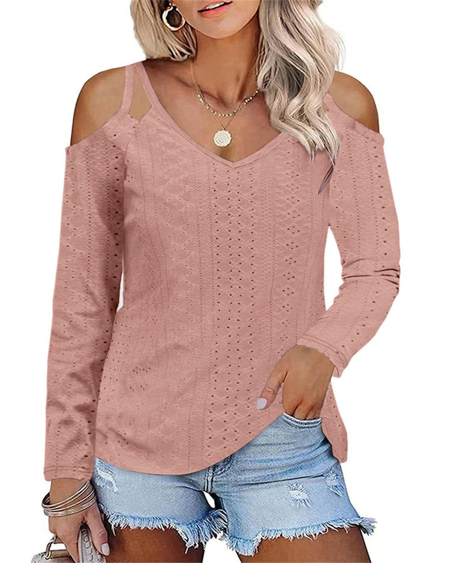 Camille | Women's V-Neck Elegant Shirt in Pink