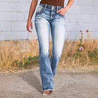 Candace | Women's Pockets Jeans in Blue
