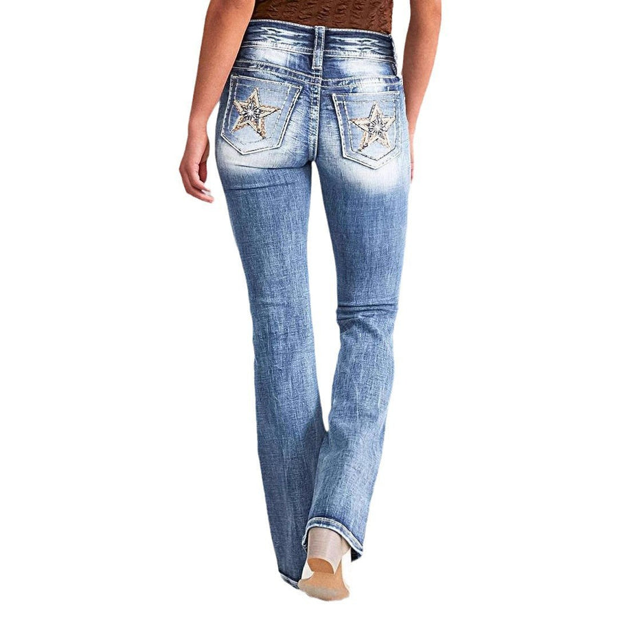 Candace | Women's Pockets Jeans in Blue