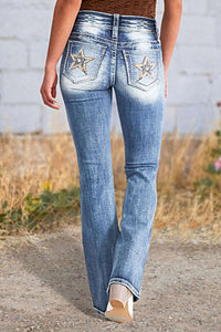 Candace | Women's Pockets Jeans in Blue