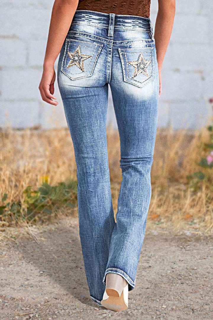 Candace | Women's Pockets Jeans in Blue
