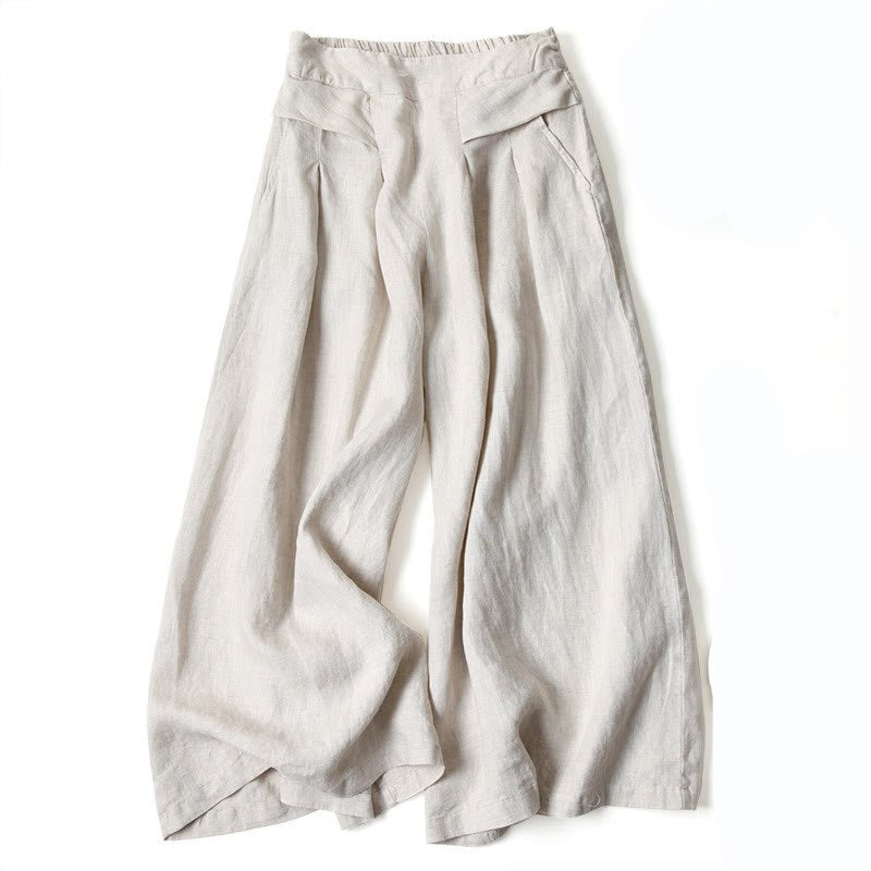 Candela | Women's High-rise Waistband Trousers in Beige
