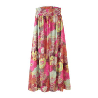 Cantara | Women's Elastic Waist Floral Skirt – Maxi Skirt in Kleid