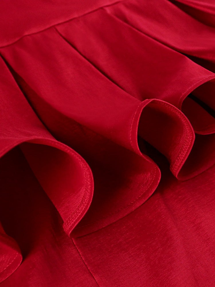 Caralyne | Women's Asymmetric Evening Dress in Red