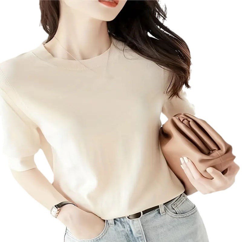 Carina | Women's Short Sleeve Elegant Sweater in Yellow