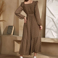 Carinthia | Women's Waist Belt Belted Boho Maxi Dress in Dark Brown