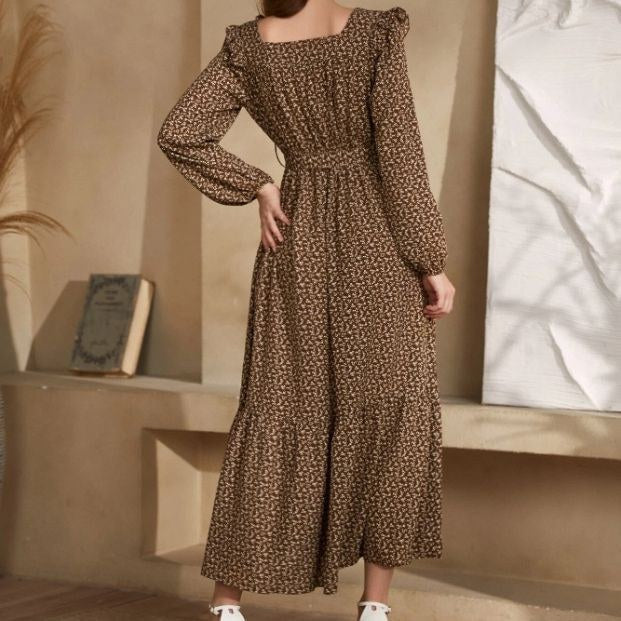 Carinthia | Women's Waist Belt Belted Boho Maxi Dress in Dark Brown