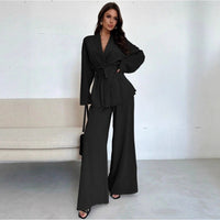 Carlotta | Women's Tie Belt Belted Soft Elegant Jumpsuit