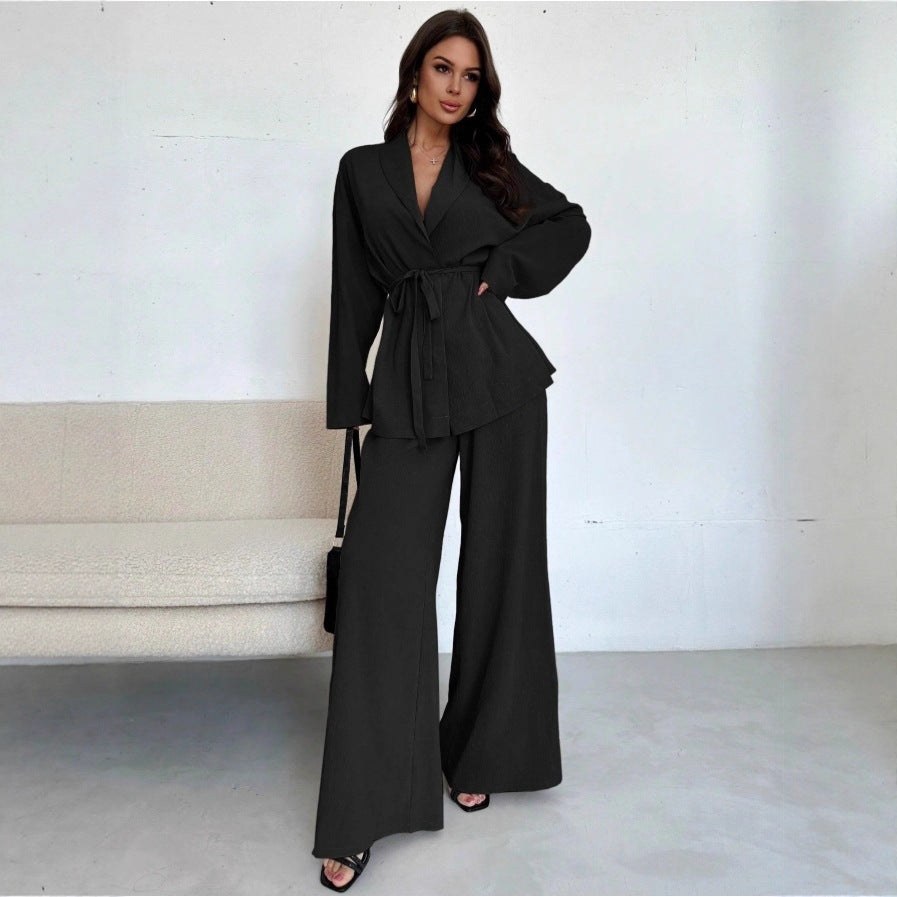 Carlotta | Women's Tie Belt Belted Soft Elegant Jumpsuit