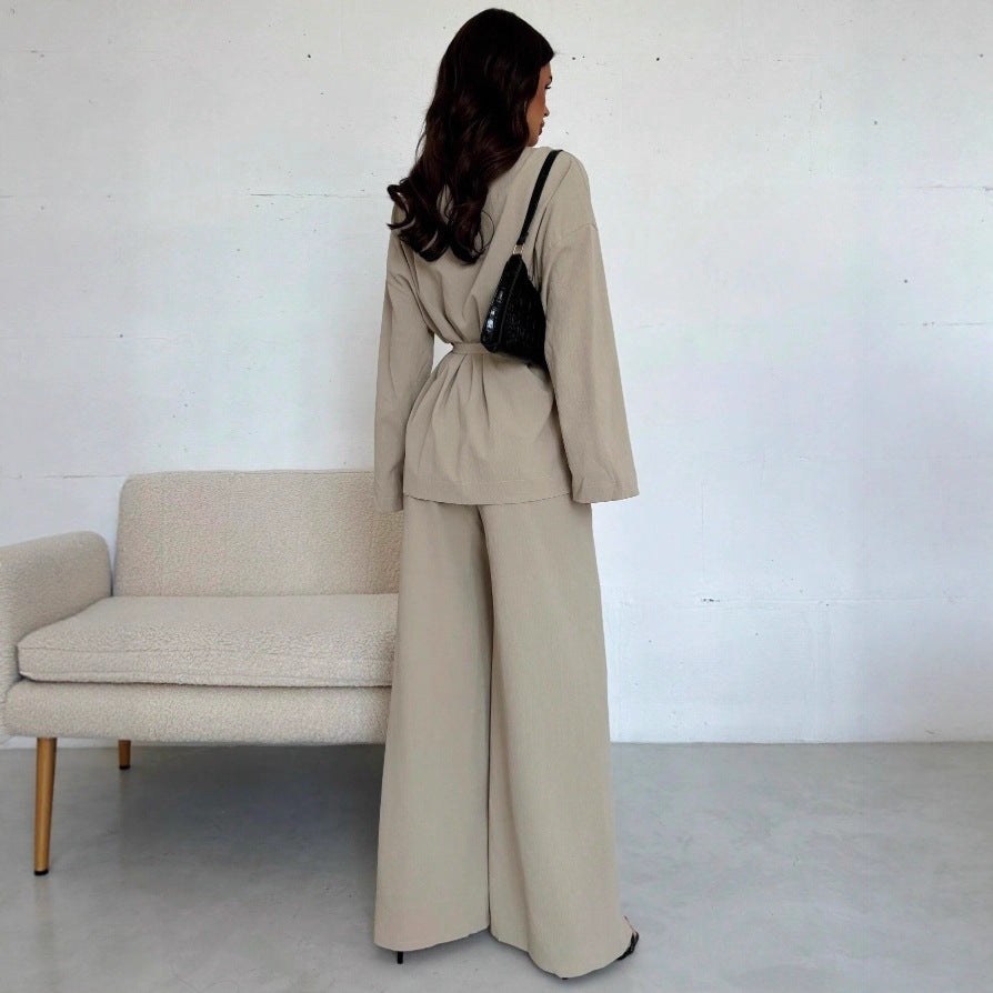 Carlotta | Women's Tie Belt Belted Soft Elegant Jumpsuit