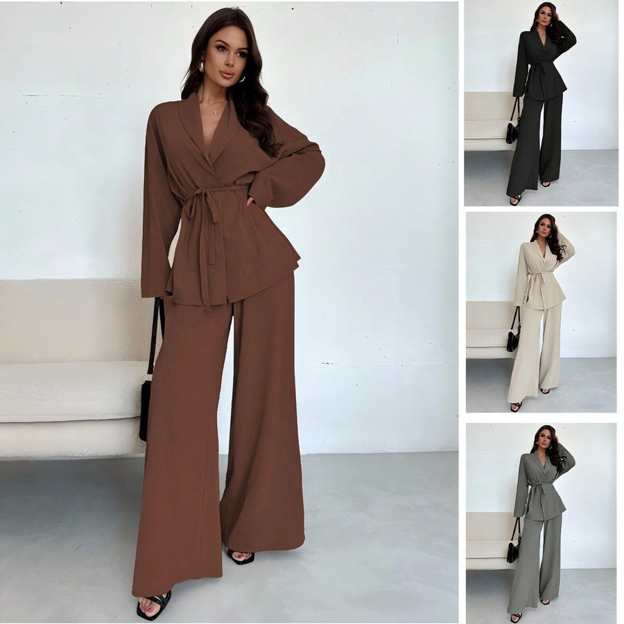 Carlotta | Women's Tie Belt Belted Soft Elegant Jumpsuit