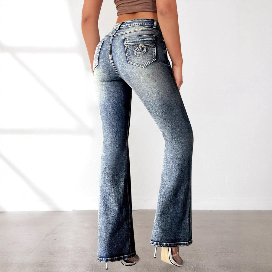 Carlotta | Women's High Waist Fashionable Jeans in Blue